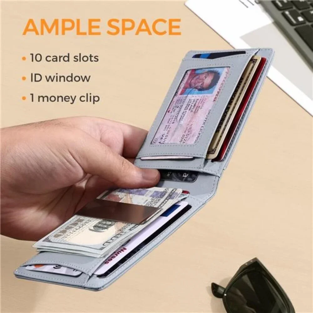 New Slim Novelty Wallets for Men RFID Blocking 11 Card Holder Minimalist